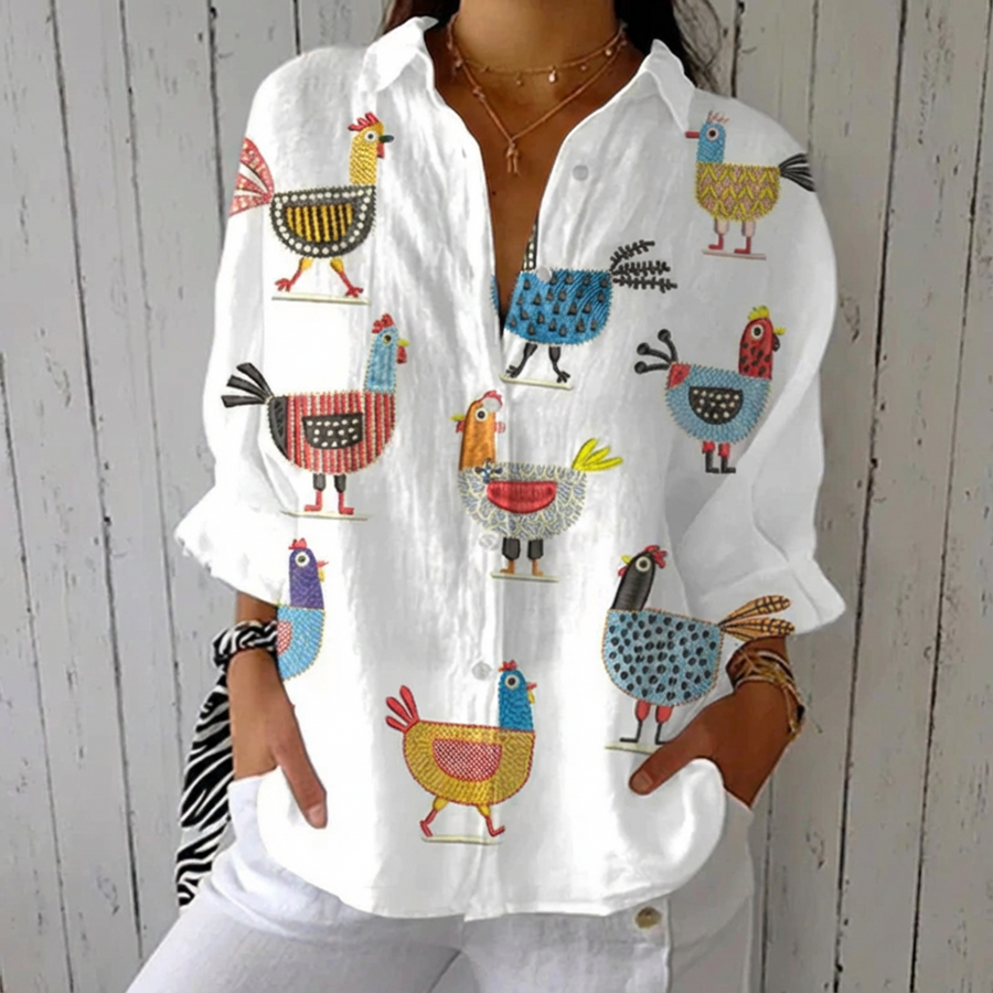 Ingrid™ | Blouse Poules Ludiques