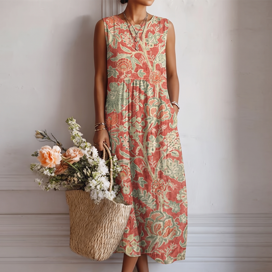 Éliane | Robe Longue Fleurie Élégante