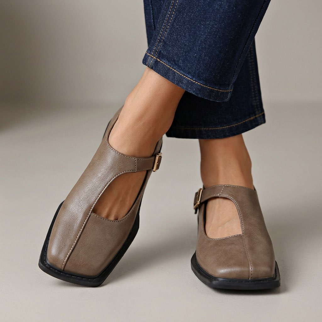 Léonore | Mocassin T-Bar en Cuir