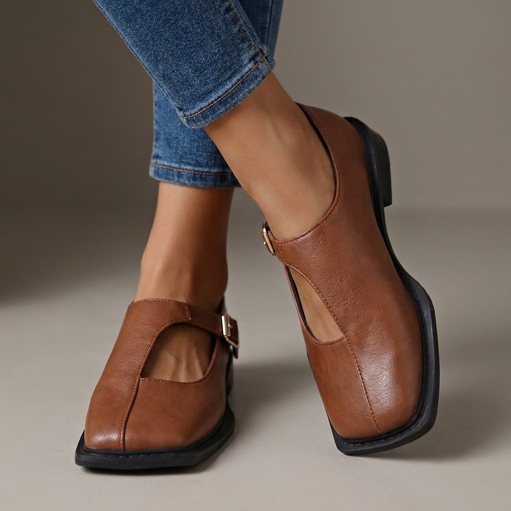 Léonore | Mocassin T-Bar en Cuir