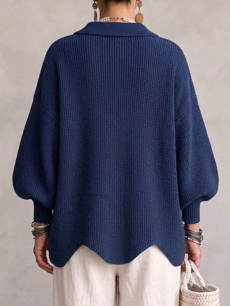 Augustine | Gilet Oversize à Col Chemise et Gros Boutons Dorés